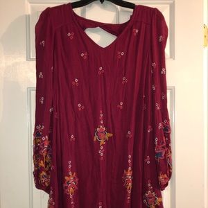 Free People burgundy floral dress